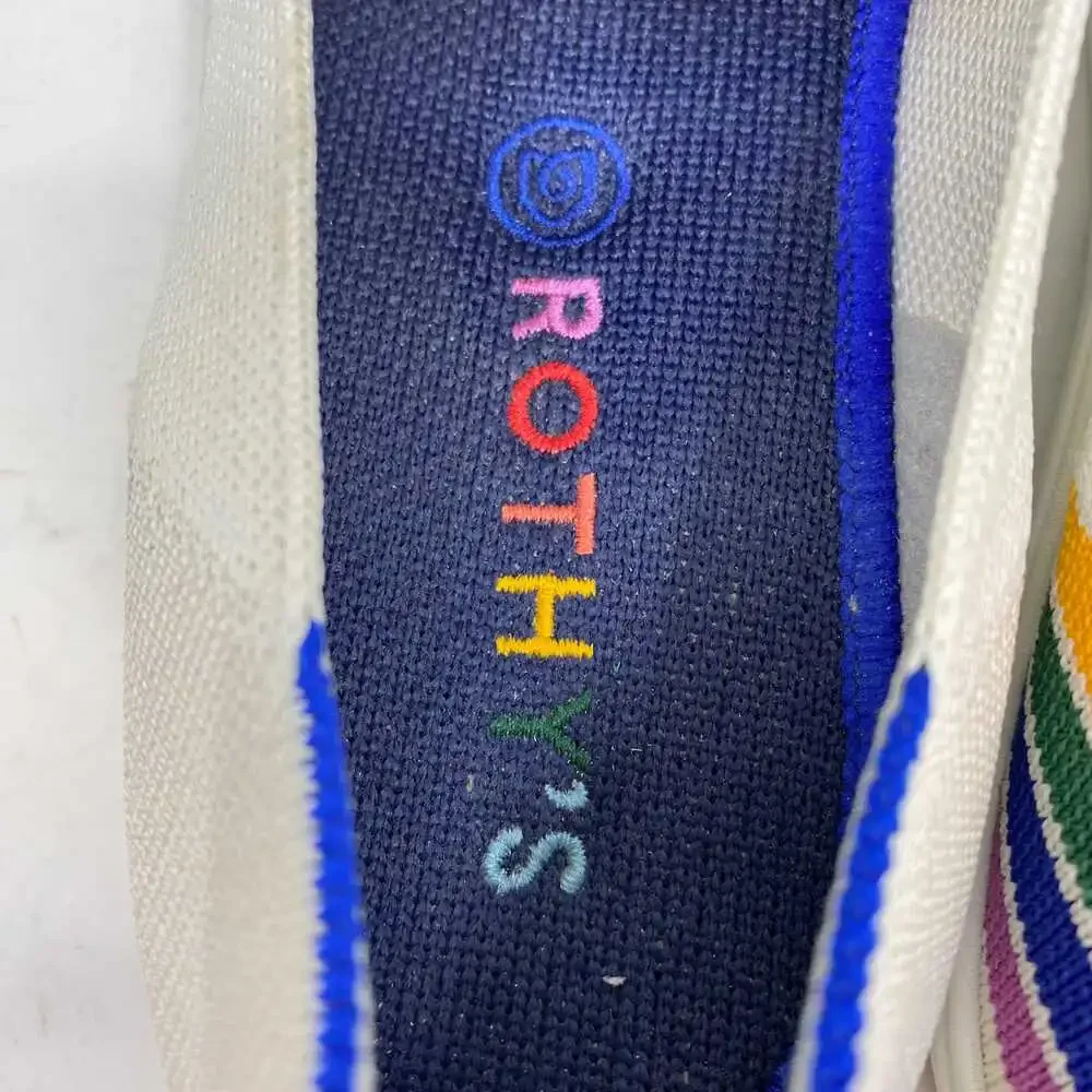Rothy’s White Rainbow Slip-On Sneakers | Women’s US 8